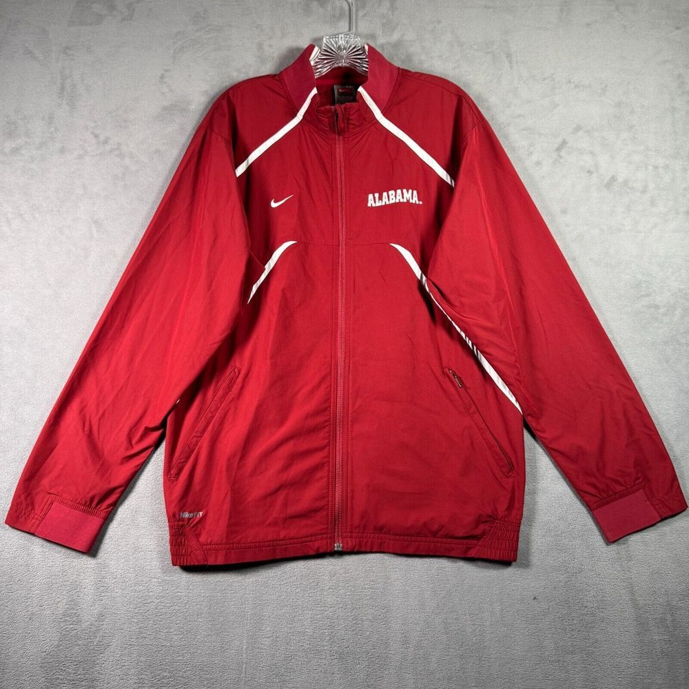 University Of Alabama Jacket Mens XS Red White Nike Fit Storm Full‎ Zip NCAA